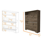 Meuble à chaussures 2 niveaux avec portes – Brun foncé