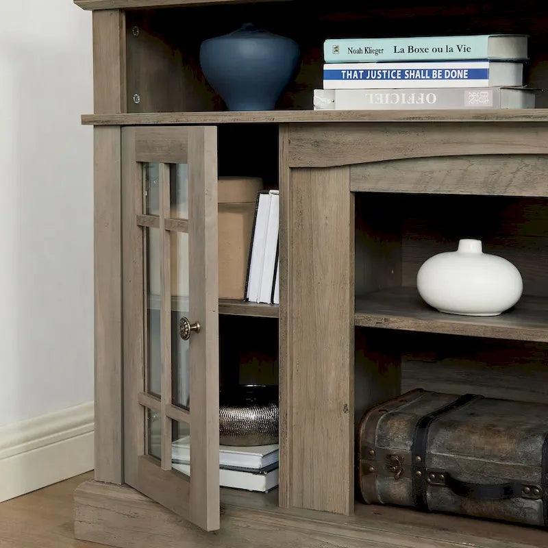 Meuble TV de 147,9 cm avec rangements ouverts et fermés pour téléviseurs jusqu'à 65 po
