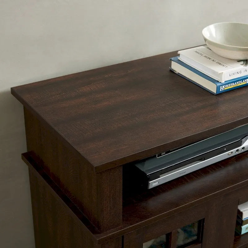 Meuble TV de 147,9 cm avec rangements ouverts et fermés pour téléviseurs jusqu'à 65 po