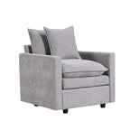 Fauteuil d'appoint rembourré avec structure en bois massif