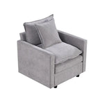 Fauteuil d'appoint rembourré avec structure en bois massif