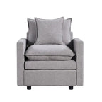 Fauteuil d'appoint rembourré avec structure en bois massif