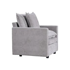 Fauteuil d'appoint rembourré avec structure en bois massif