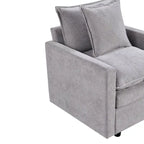 Fauteuil d'appoint rembourré avec structure en bois massif