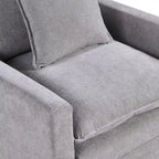 Fauteuil d'appoint rembourré avec structure en bois massif