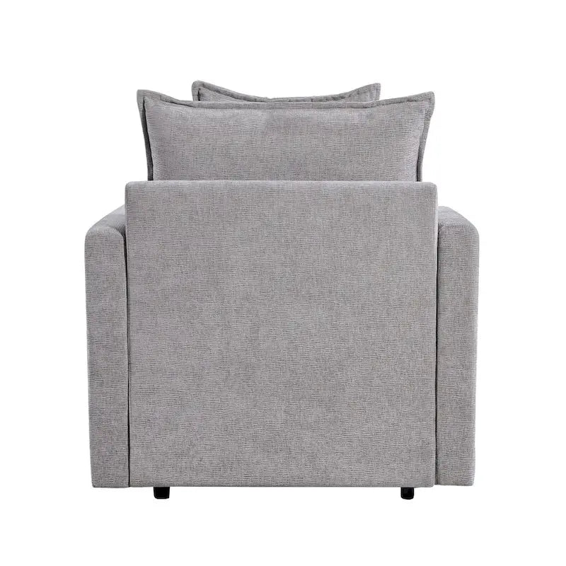 Fauteuil d'appoint rembourré avec structure en bois massif