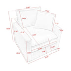 Fauteuil d'appoint rembourré avec structure en bois massif