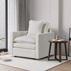 Fauteuil d'appoint rembourré avec structure en bois massif