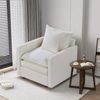 Fauteuil d'appoint rembourré avec structure en bois massif