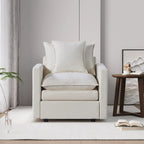 Fauteuil d'appoint rembourré avec structure en bois massif