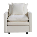 Fauteuil d'appoint rembourré avec structure en bois massif
