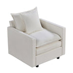 Fauteuil d'appoint rembourré avec structure en bois massif