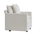Fauteuil d'appoint rembourré avec structure en bois massif
