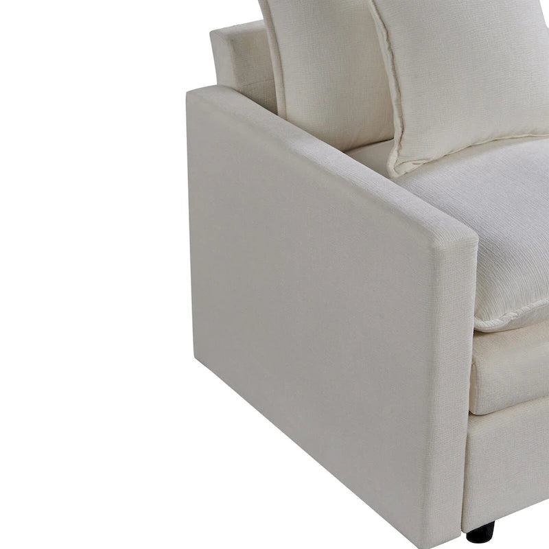 Fauteuil d'appoint rembourré avec structure en bois massif