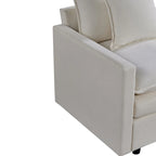 Fauteuil d'appoint rembourré avec structure en bois massif