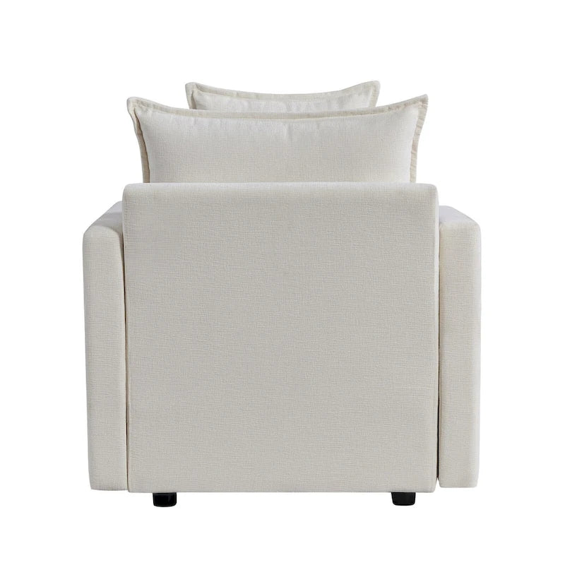 Fauteuil d'appoint rembourré avec structure en bois massif