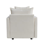 Fauteuil d'appoint rembourré avec structure en bois massif