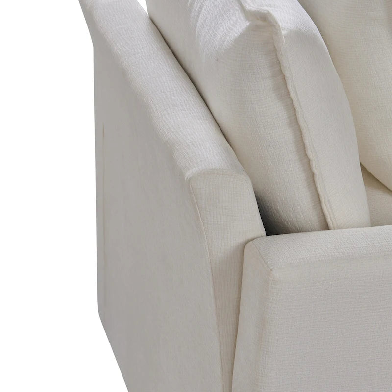 Fauteuil d'appoint rembourré avec structure en bois massif