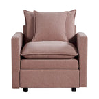 Fauteuil d'appoint rembourré avec structure en bois massif
