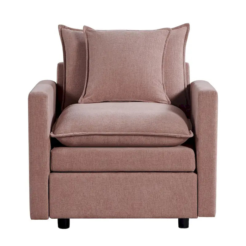 Fauteuil d'appoint rembourré avec structure en bois massif