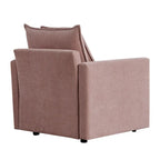 Fauteuil d'appoint rembourré avec structure en bois massif