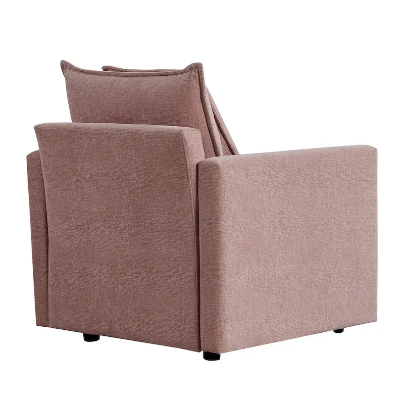 Fauteuil d'appoint rembourré avec structure en bois massif