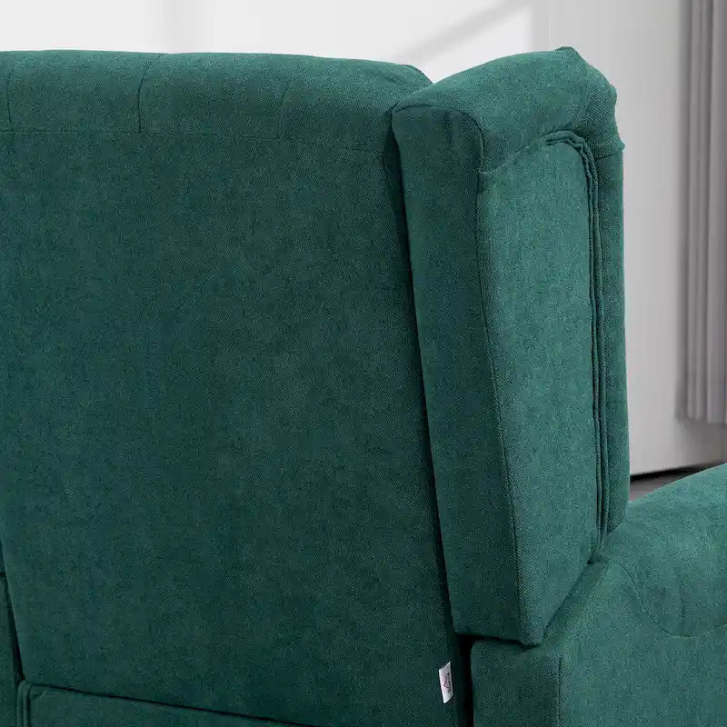 Fauteuil d'appoint dossier haut capitonné vert foncé