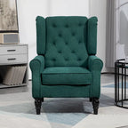 Fauteuil d'appoint dossier haut capitonné vert foncé