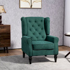 Fauteuil d'appoint dossier haut capitonné vert foncé