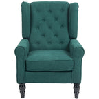 Fauteuil d'appoint dossier haut capitonné vert foncé