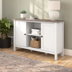 Meuble de rangement avec casiers ouverts et portes