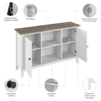 Meuble de rangement avec casiers ouverts et portes