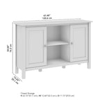 Meuble de rangement avec casiers ouverts et portes