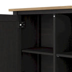 Meuble de rangement avec casiers ouverts et portes