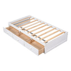 Cadre de lit plateforme simple avec 3 tiroirs de rangement
