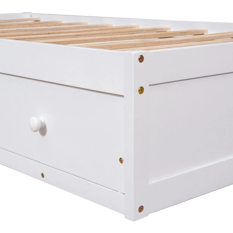 Cadre de lit plateforme simple avec 3 tiroirs de rangement