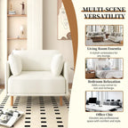 Fauteuil d'appoint en tissu avec pieds en bois