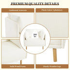Fauteuil d'appoint en tissu avec pieds en bois