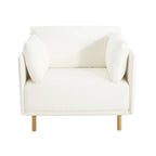 Fauteuil d'appoint en tissu avec pieds en bois