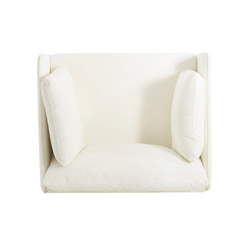 Fauteuil d'appoint en tissu avec pieds en bois