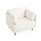 Fauteuil d'appoint en tissu avec pieds en bois