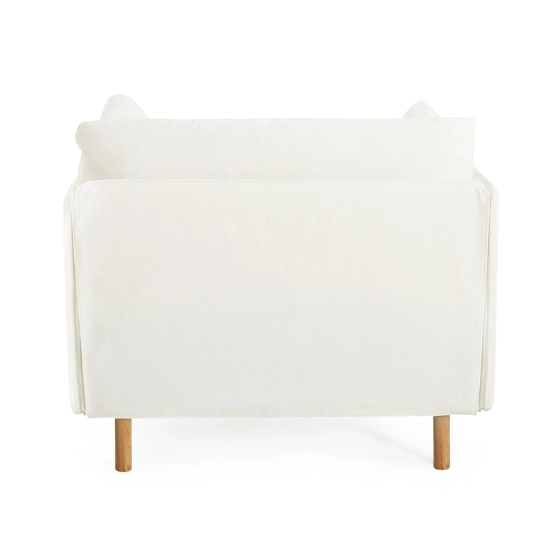 Fauteuil d'appoint en tissu avec pieds en bois