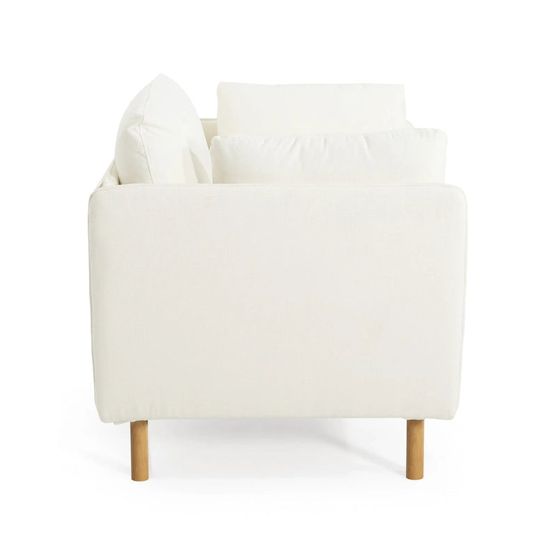 Fauteuil d'appoint en tissu avec pieds en bois