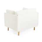 Fauteuil d'appoint en tissu avec pieds en bois
