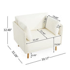 Fauteuil d'appoint en tissu avec pieds en bois