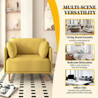 Fauteuil d'appoint en tissu avec pieds en bois