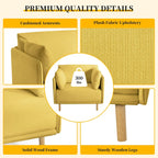 Fauteuil d'appoint en tissu avec pieds en bois