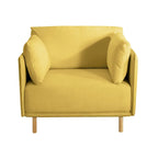 Fauteuil d'appoint en tissu avec pieds en bois