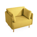 Fauteuil d'appoint en tissu avec pieds en bois