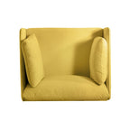 Fauteuil d'appoint en tissu avec pieds en bois